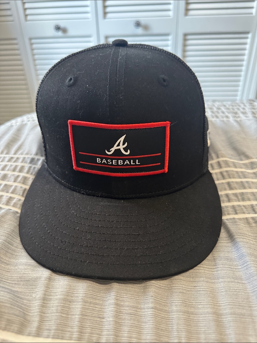 New Era Black Red Atlanta A Baseball Snapback Hat